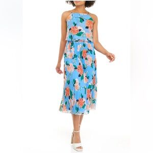 NWT Sam Edelman Hibiscus pleated dress